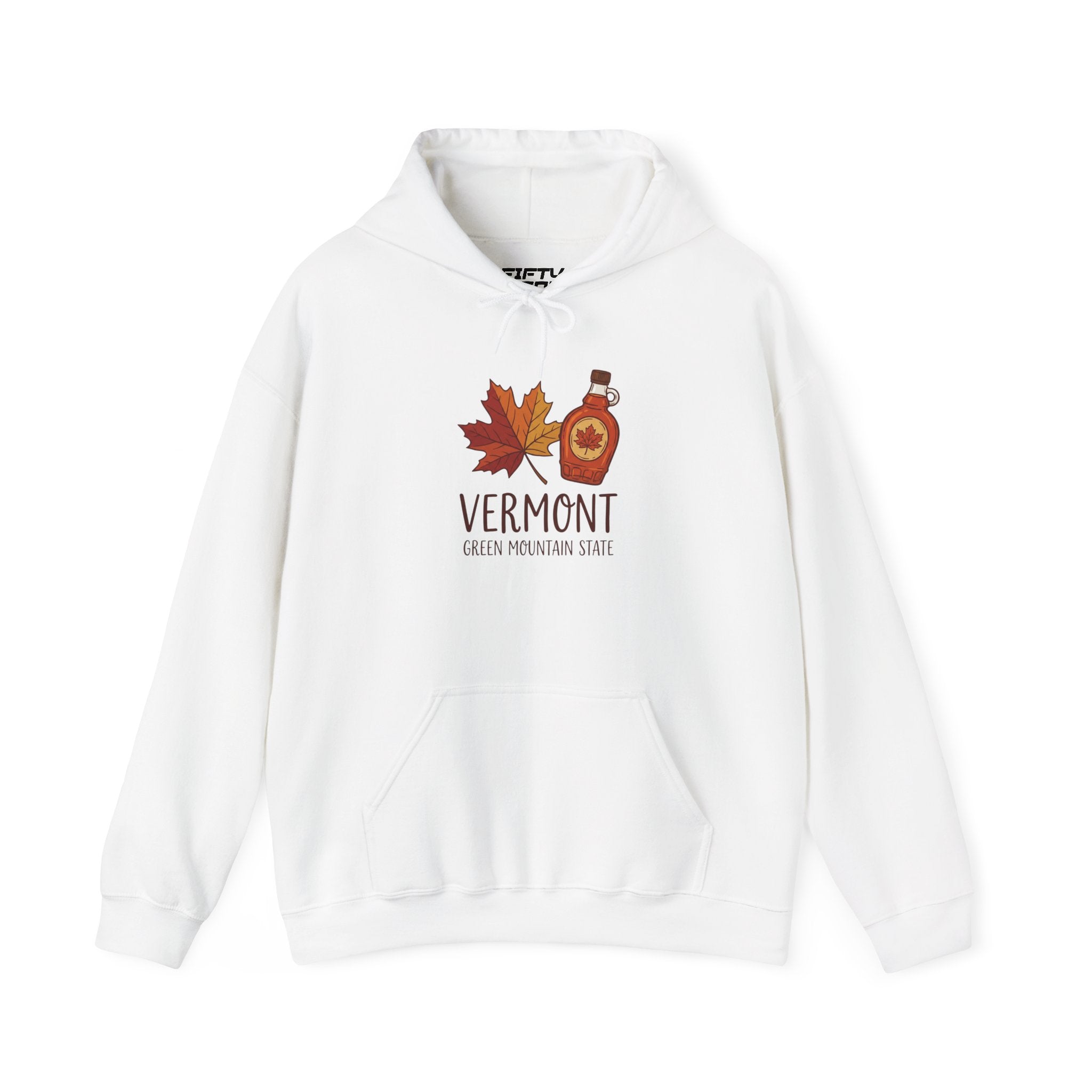 🍁 Vermont Green Mountain State Hoodie | Maple Syrup Graphic Sweatshirt | Autumn Nature Design | Cozy New England Style | FiftyWear Apparel