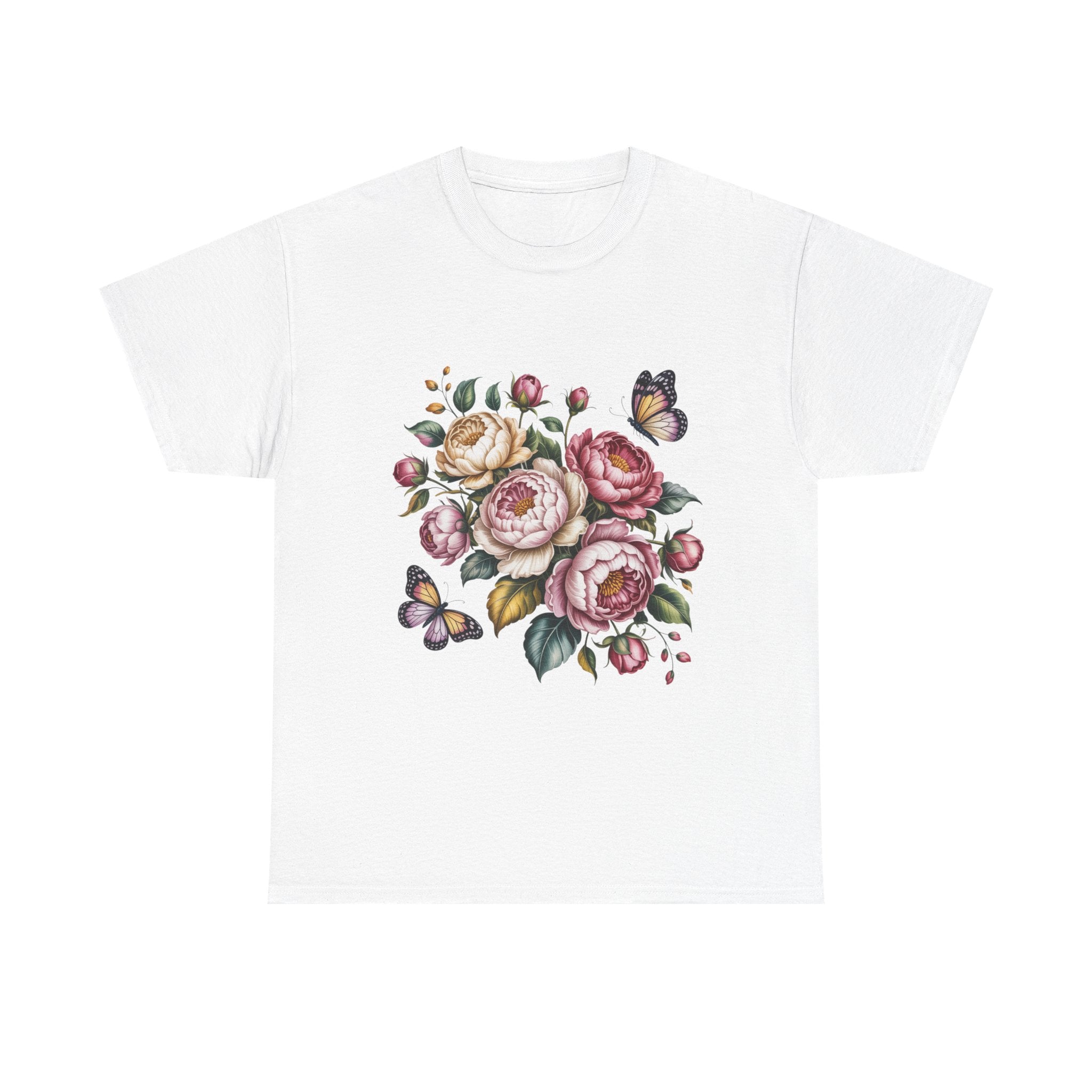 Floral Butterfly Unisex Heavy Cotton Tee
