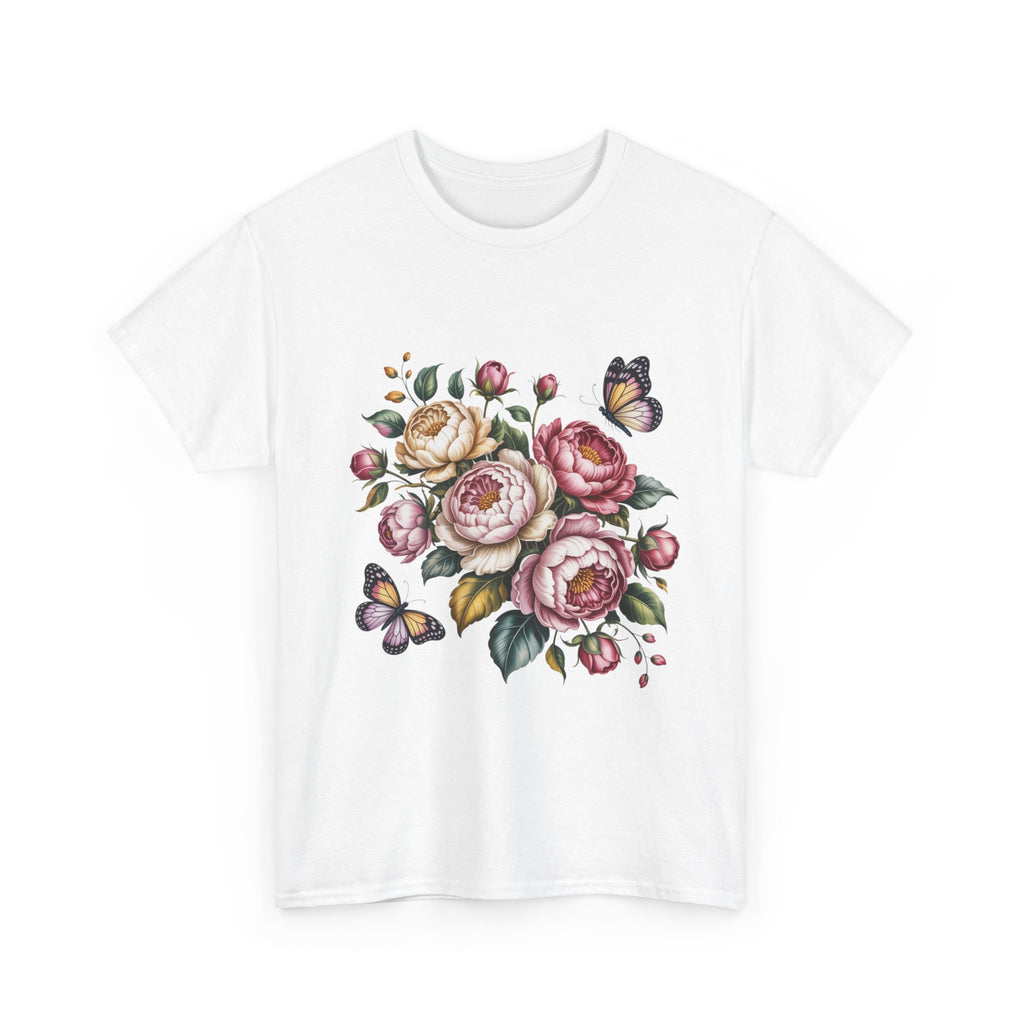 Floral Butterfly Unisex Heavy Cotton Tee