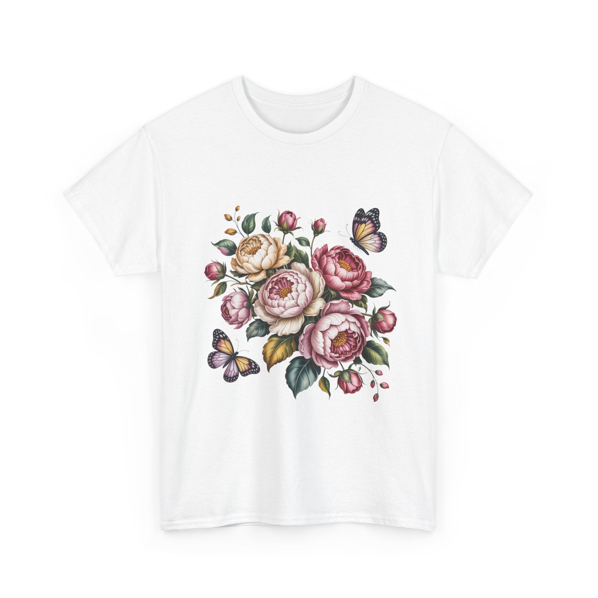 Floral Butterfly Unisex Heavy Cotton Tee